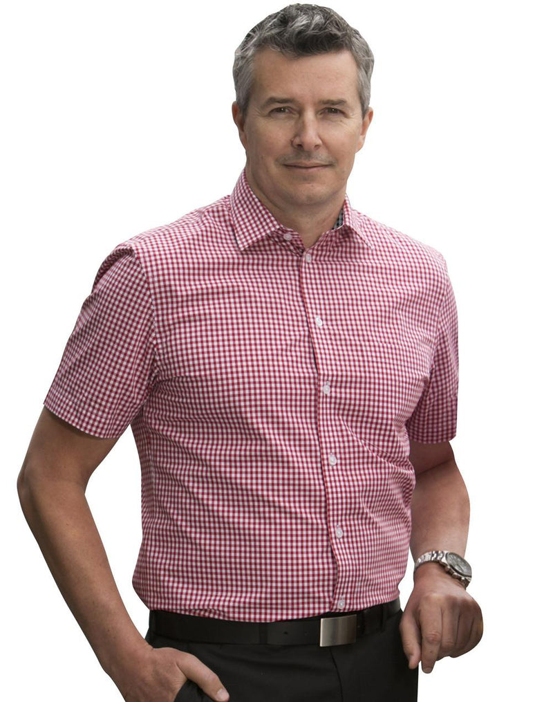 Men's Gingham Check S/S Shirt | M7330S