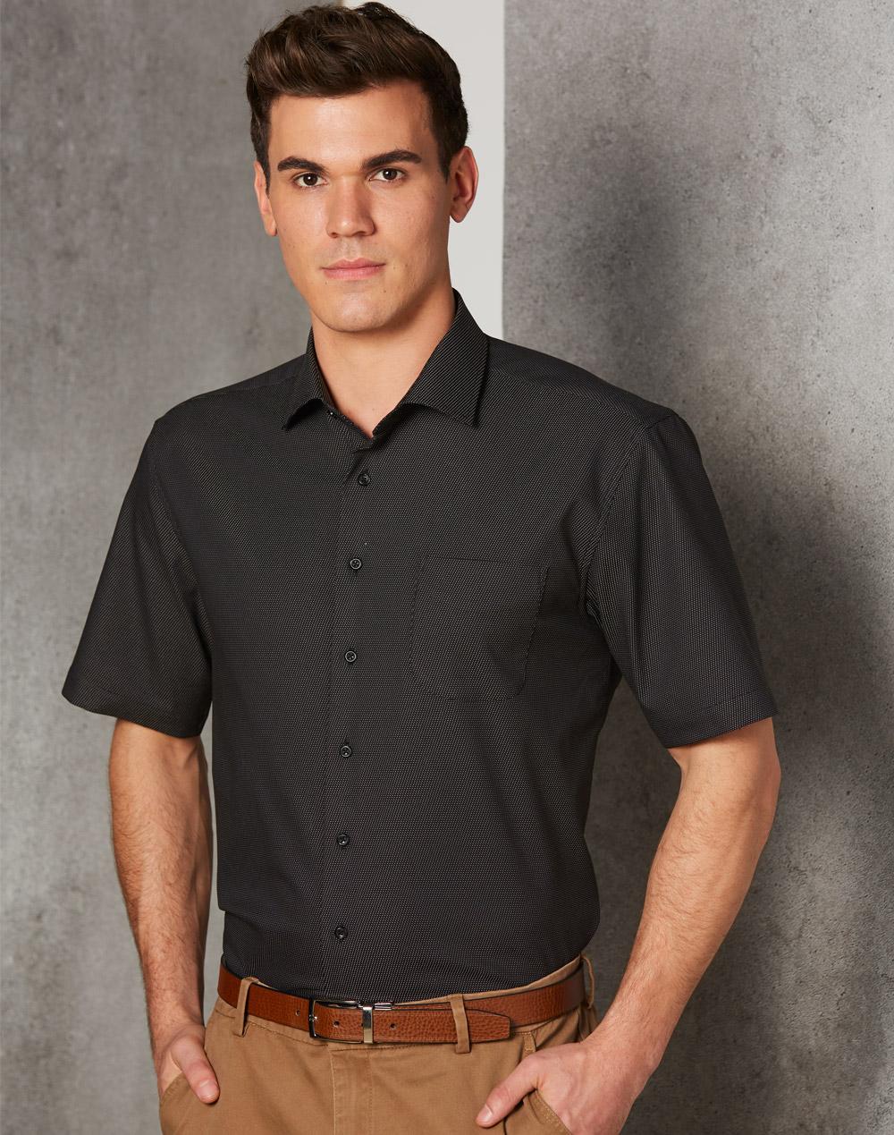 Men's Pin Dot Stretch S/S Shirt | M7400S