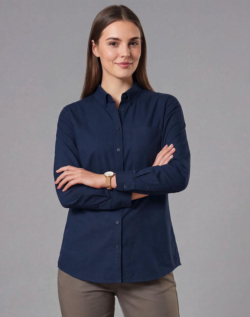 Ladies' Smart Casual Cotton Blend L/S Shirt | M8009L
