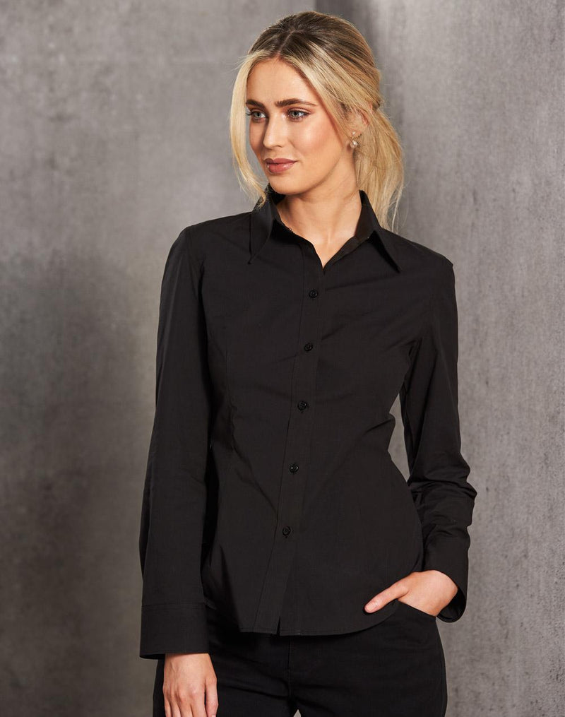 Women's Cotton/Poly Stretch L/S Shirt | M8020L