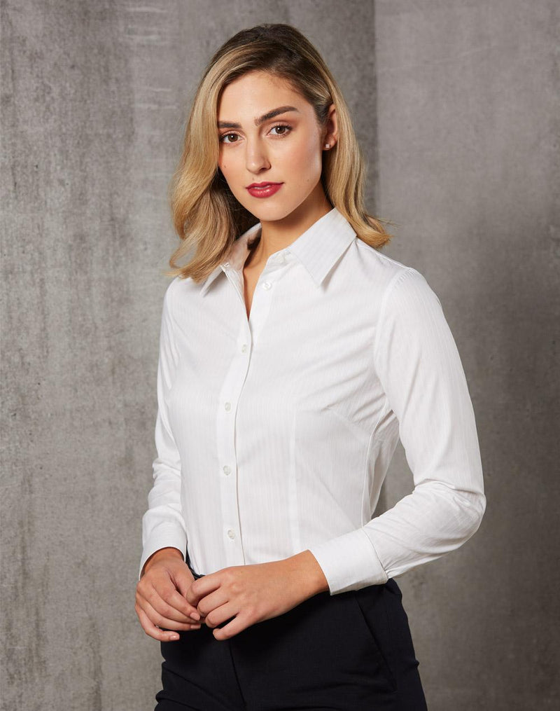 Women's Self Stripe L/S Shirt | M8100L