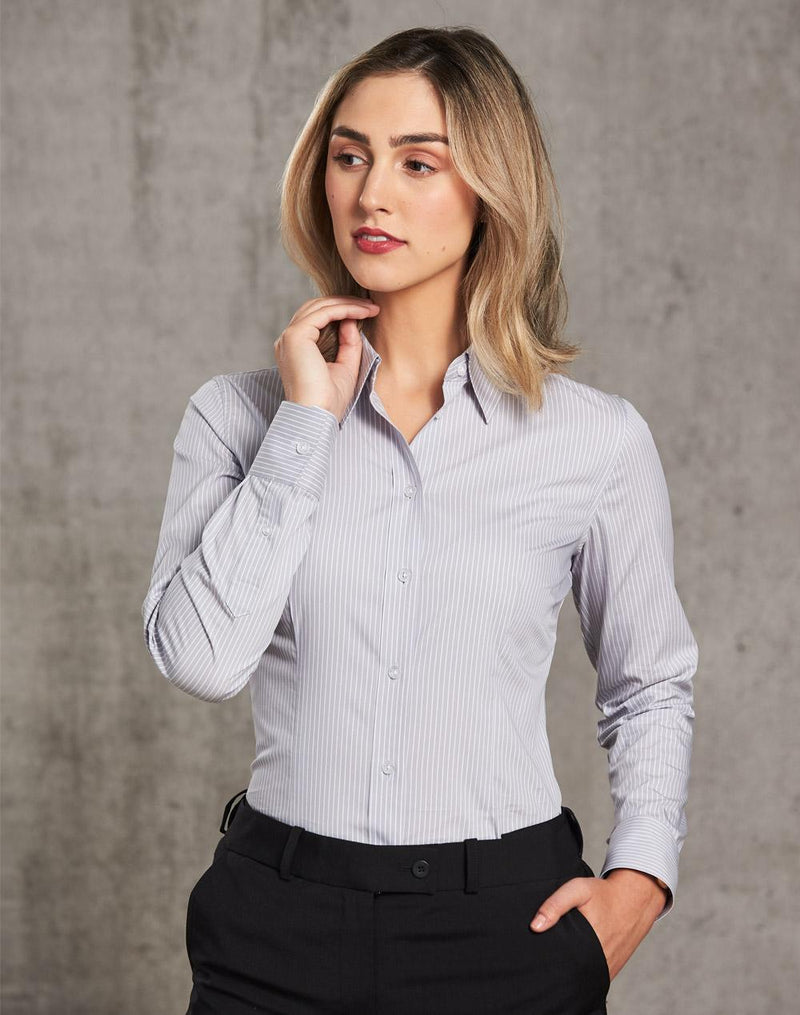 Women's Ticking Stripe L/S Shirt | M8200L