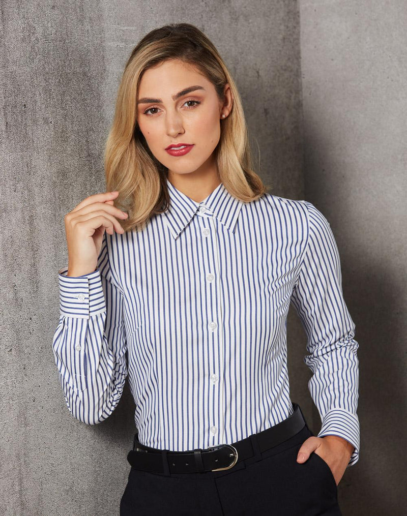 Women's Sateen Stripe L/S Shirt | M8310L