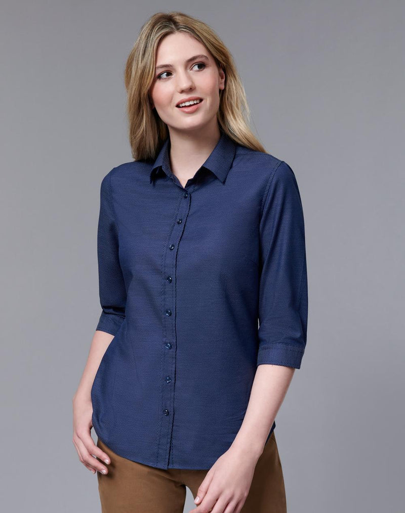 Ladies' Pin Dot Stretch 3/4 Sleeve Shirt | M8400Q