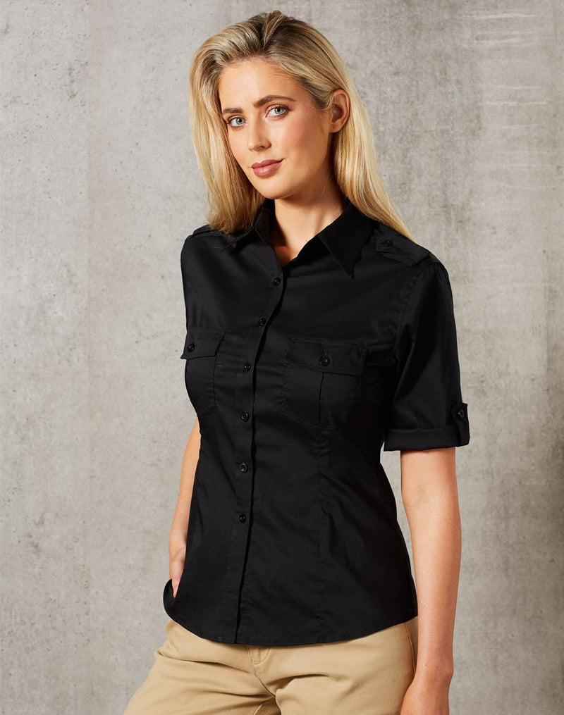 Women's Short Sleeve Military Shirt | M8911