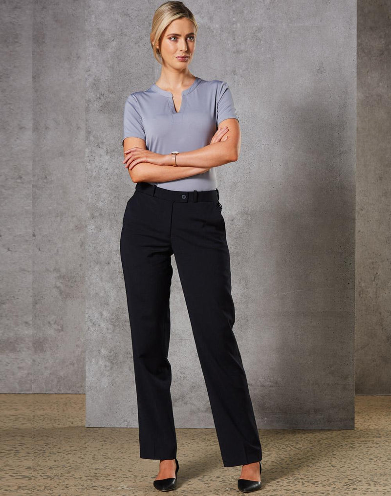 Women's Slim Leg Flexi Waist Pants in Wool Stretch | M9400
