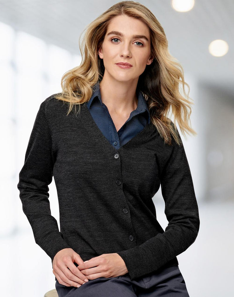 Women's 100% Merino Wool L/S Cardigan | M9602