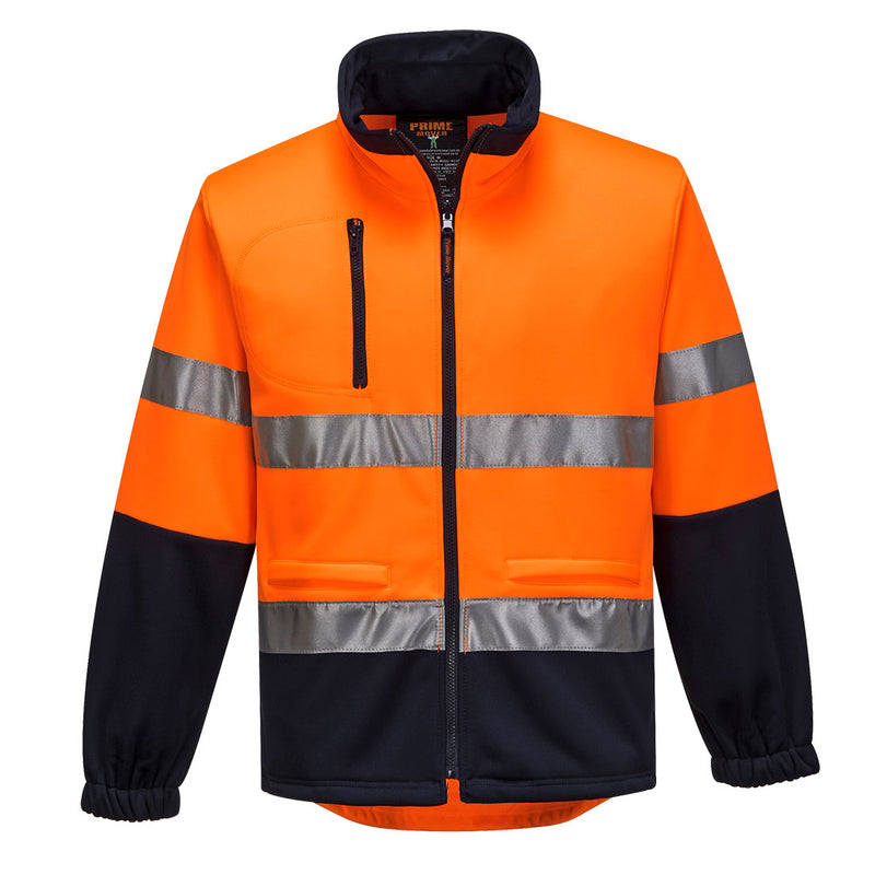Hi-Vis Water Repellent Contrast Zipped Brush Fleece | MA315