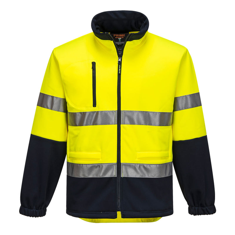 Hi-Vis Water Repellent Contrast Zipped Brush Fleece | MA315