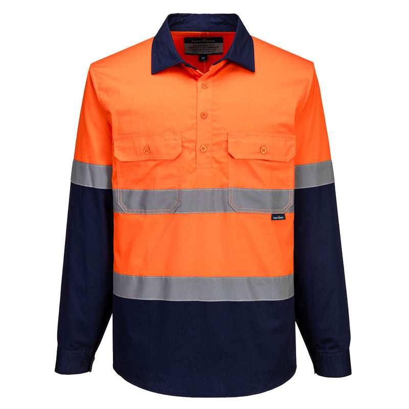 Hi-Vis Contrast Closed Front Shirt L/S | MA804