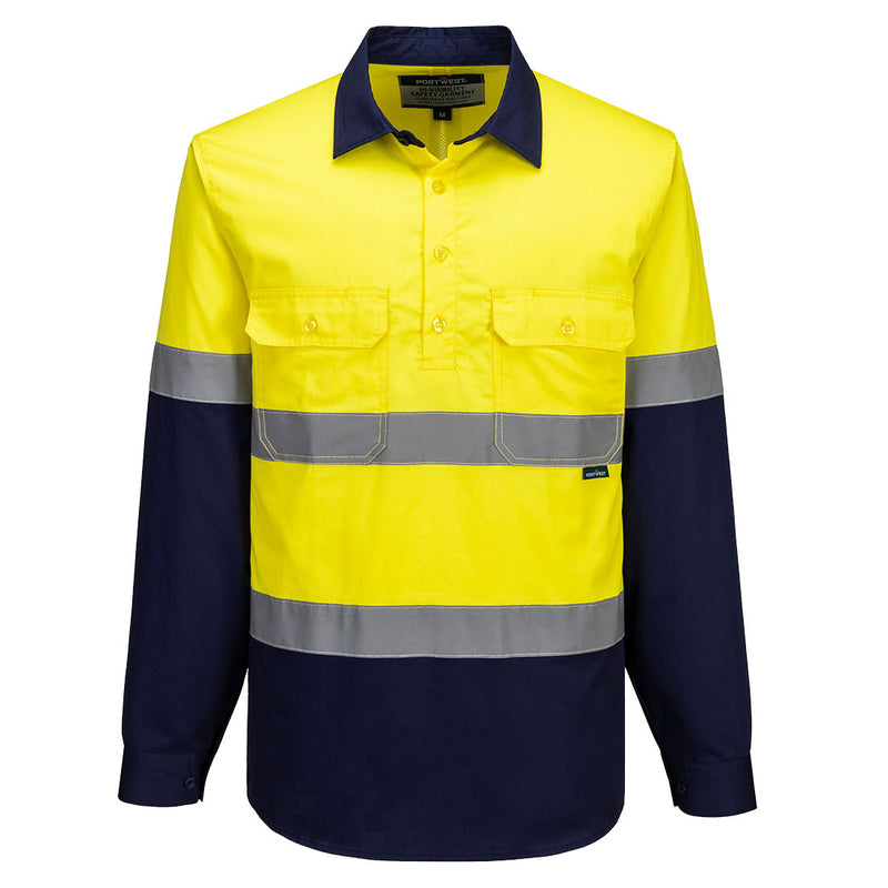Hi-Vis Contrast Closed Front Shirt L/S | MA804