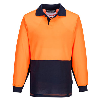 Hi-Vis Cotton Comfort Contrast Class D Polo Shirt L/S