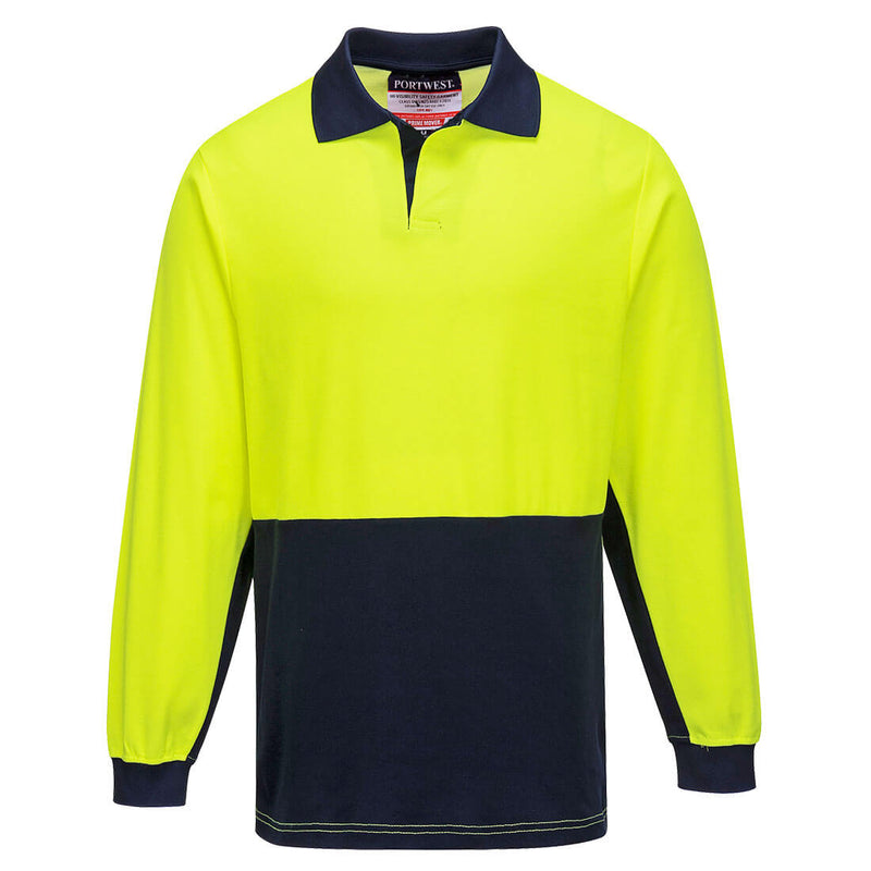 Hi-Vis Cotton Comfort Contrast Class D Polo Shirt L/S  | MF213