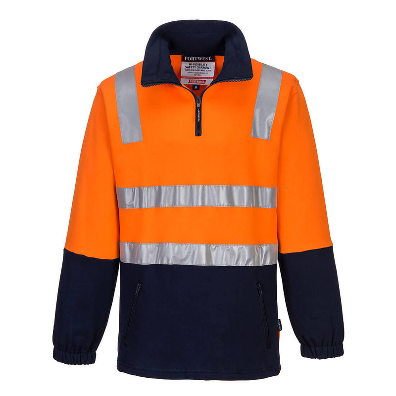 Hi-Vis Contrast 1/4 Zip Brush Fleece | MF615