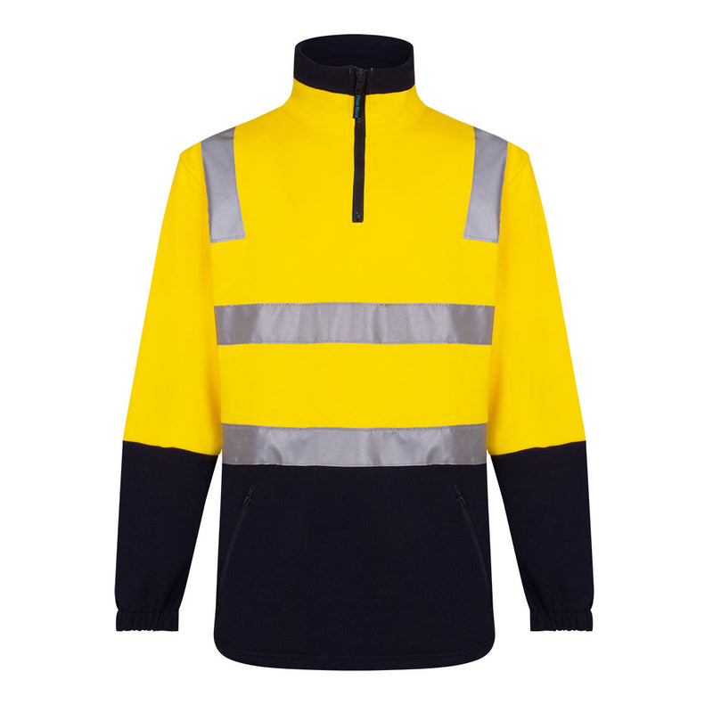 Hi-Vis Contrast 1/4 Zip Brush Fleece | MF615