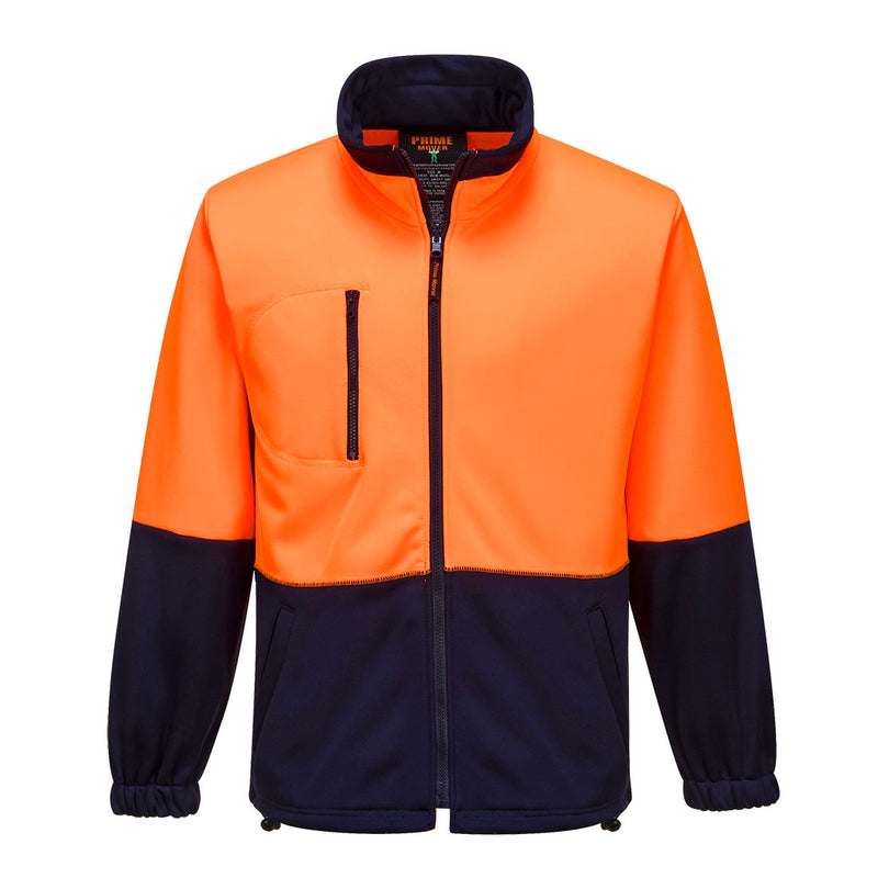 Hi-Vis Water Repellent Contrast Zipped Class D Brush Fleece | MH315
