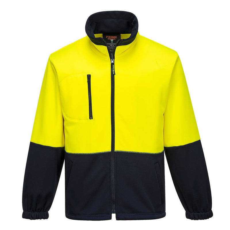 Hi-Vis Water Repellent Contrast Zipped Class D Brush Fleece | MH315