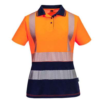 Hi-Vis Womens Cotton Comfort Contrast Polo Shirt S/S
