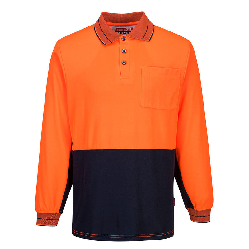 Hi-Vis Cotton Comfort Contrast Class D Polo Shirt L/S  | MP213