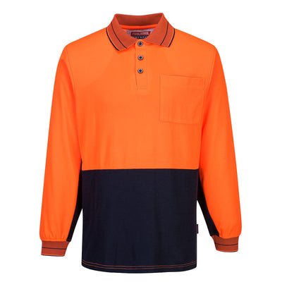 Hi-Vis Cotton Comfort Contrast Class D Polo Shirt L/S