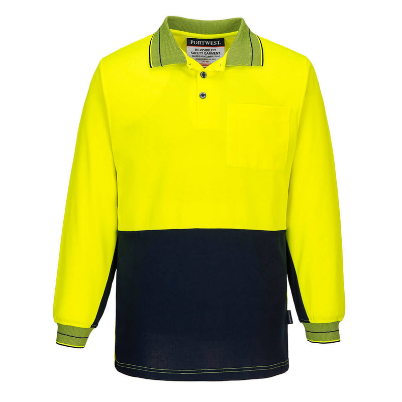 Hi-Vis Cotton Comfort Contrast Class D Polo Shirt L/S  | MP213