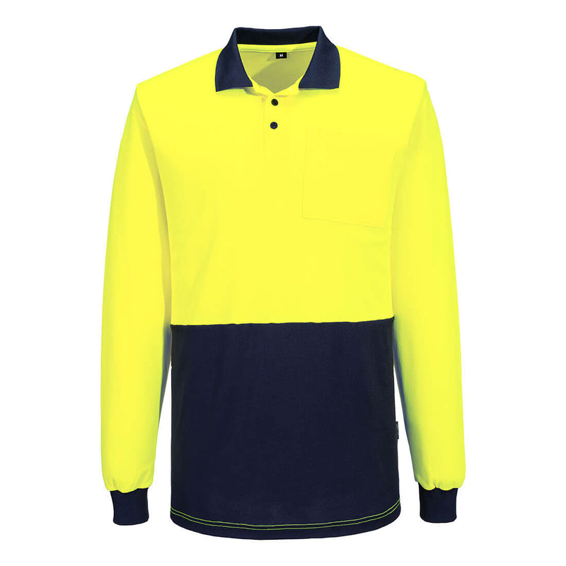 Hi-Vis Cotton Comfort Contrast Class D Polo Shirt L/S | MP414
