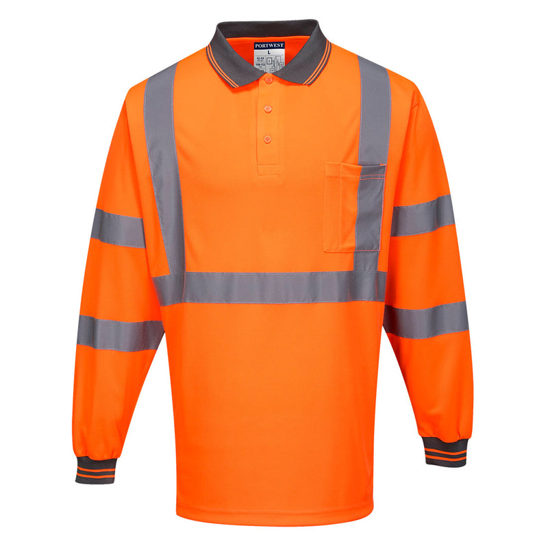 Hi-Vis X Back Polo Shirt L/S  | MP713