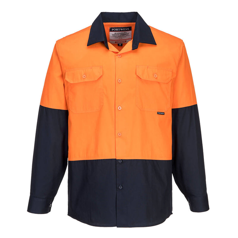 Canberra Hi-Vis Lightweight Contrast Class D Shirt L/S  | MS801