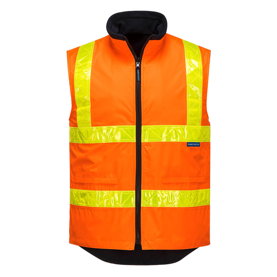 Hi-Vis Polar Fleece Lined Vic Roads Reversible Vest  | MY214
