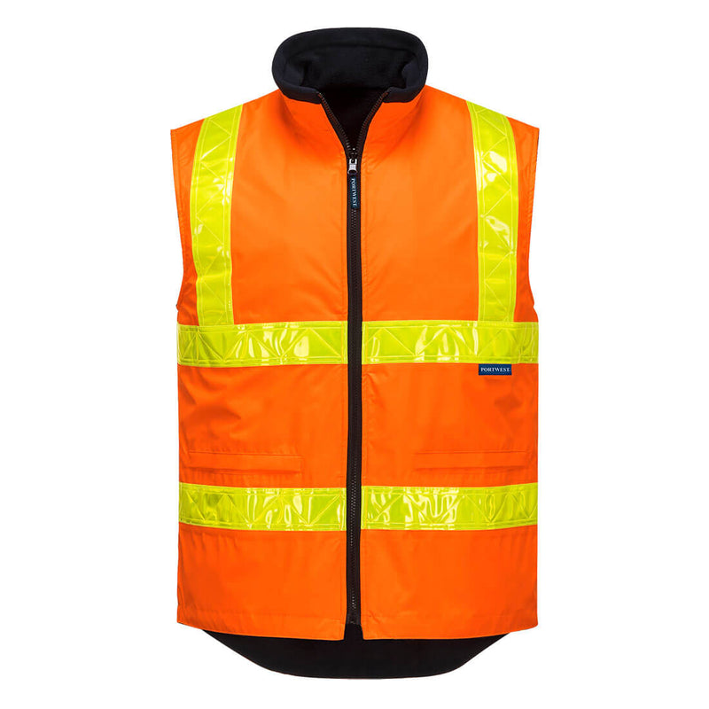 Hi-Vis Polar Fleece Lined Vic Roads Reversible Vest  | MY214