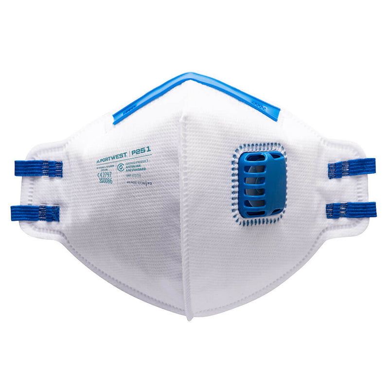 FFP2 Valved Dust Mist Fold Flat Respirator (Pk20) | P251