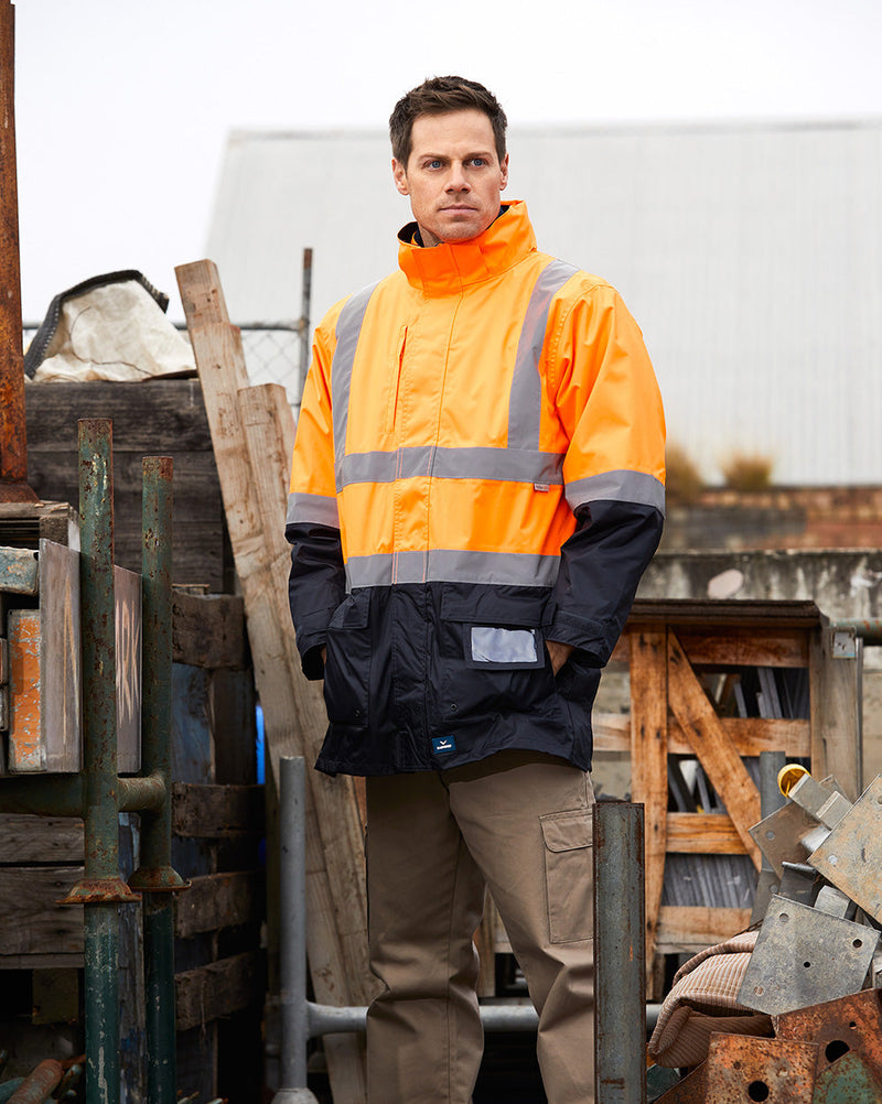 4-in-1 Utility Jacket & Vest in Fluoro Orange & Navy | 23962
