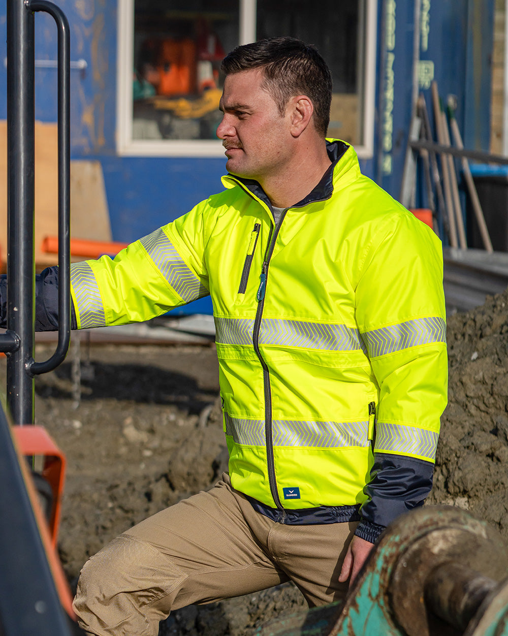 Cahill Hi-Vis Jacket in Fluoro Yellow & Navy | 47947