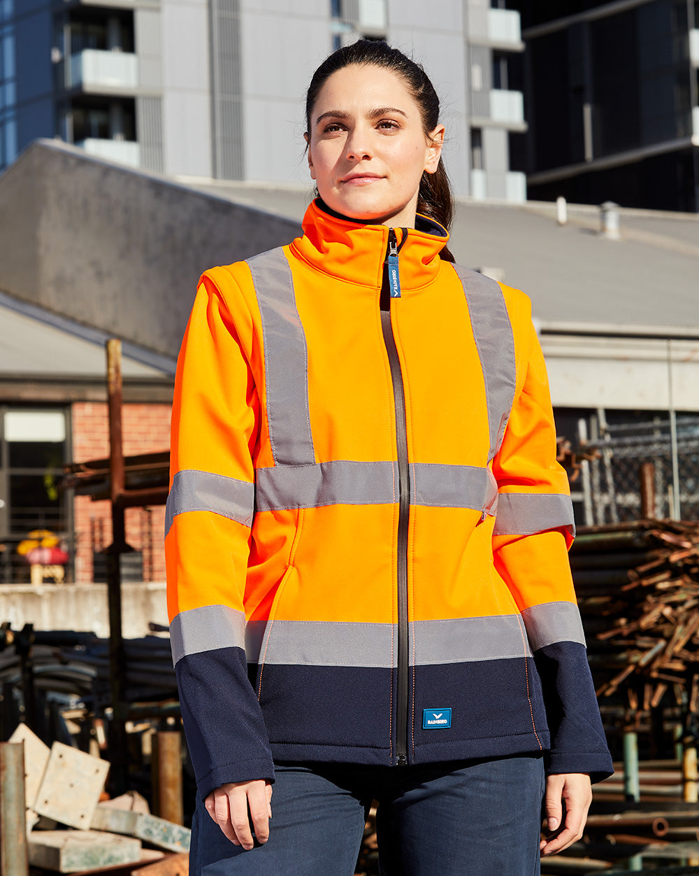Carroll Softshell Jacket in Fluoro Orange & Navy | 46368
