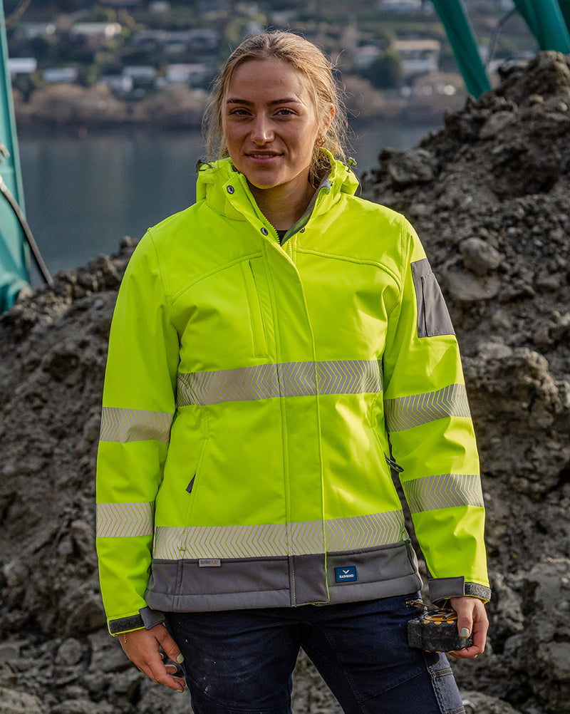 Ellis Hi-Vis Softshell in Fluoro Yellow & Charcoal | 47951