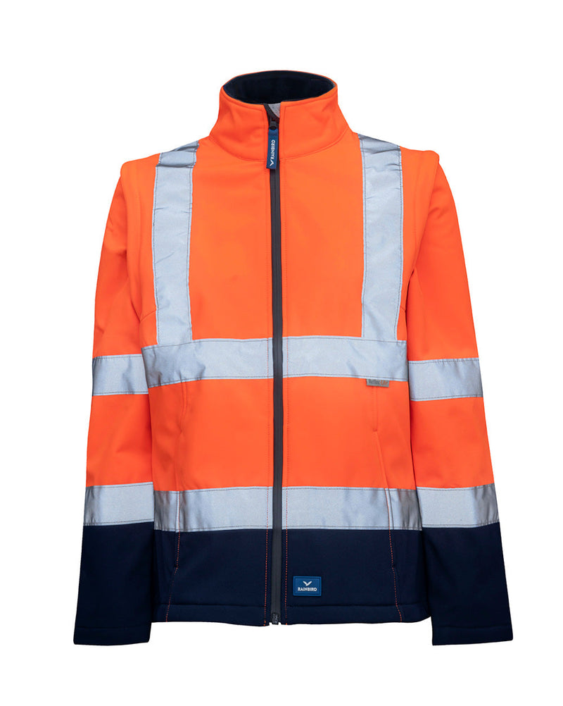 Carroll Softshell Jacket in Fluoro Orange & Navy | 46368