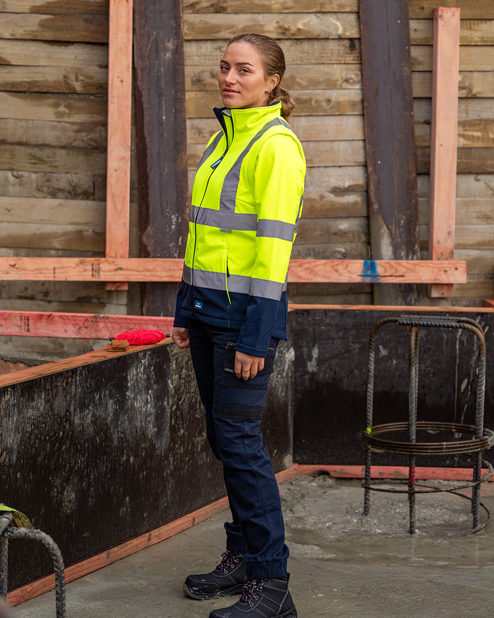 Shelter Pant in Fluoro Orange & Navy | 46367
