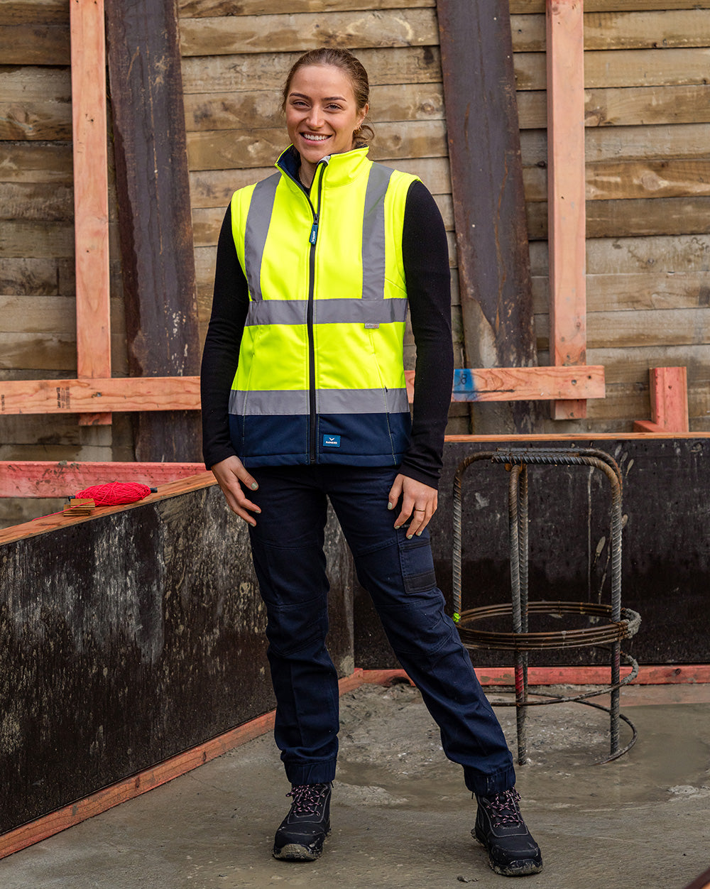 Shelter Pant in Fluoro Orange & Navy | 46367