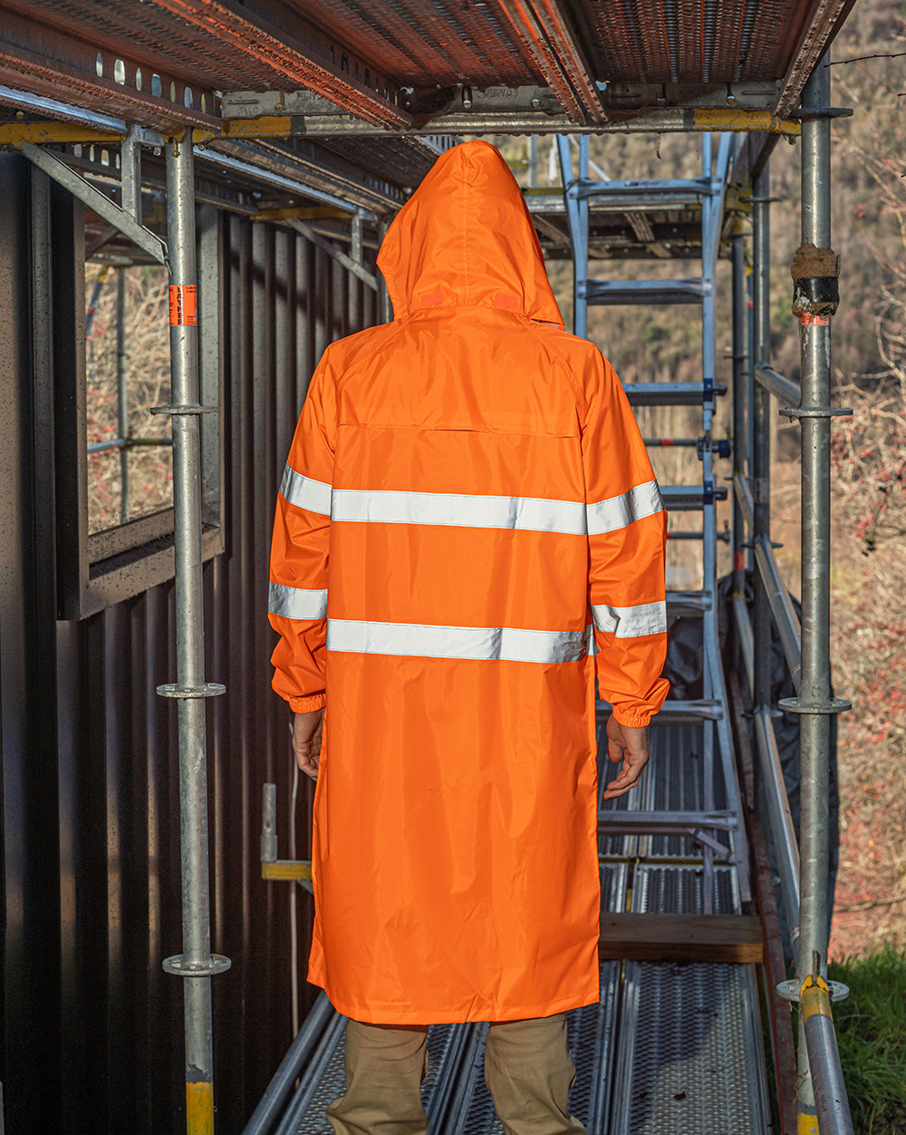 Eales Long Jacket with Tape in Fluoro Orange | 47876