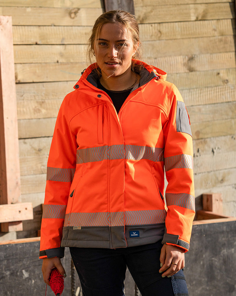 Ellis Hi-Vis Softshell in Fluoro Orange & Charcoal | 47950
