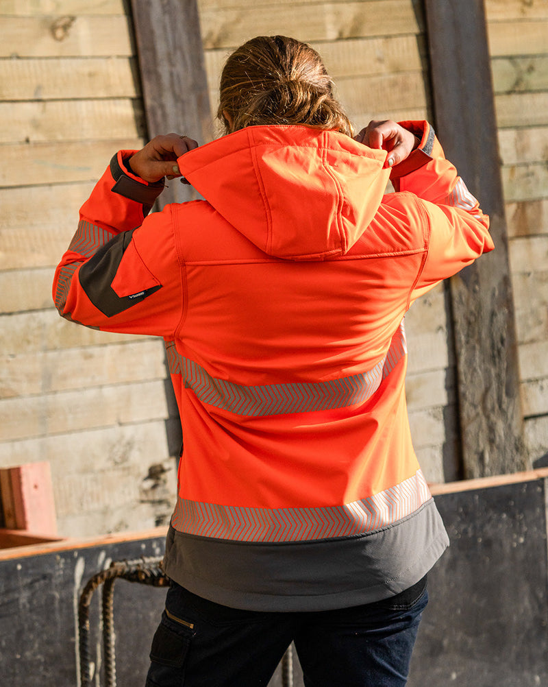Ellis Hi-Vis Softshell in Fluoro Orange & Charcoal | 47950