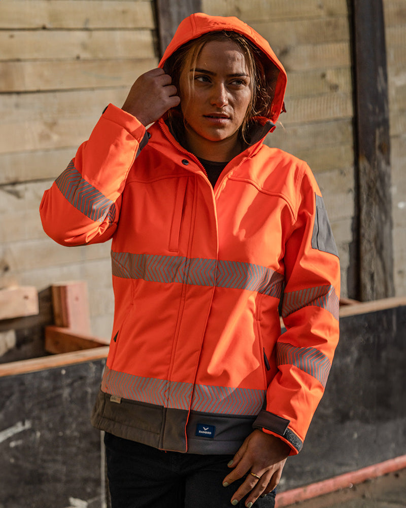 Ellis Hi-Vis Softshell in Fluoro Orange & Charcoal | 47950