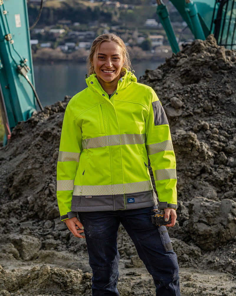 Ellis Hi-Vis Softshell in Fluoro Yellow & Charcoal | 47951