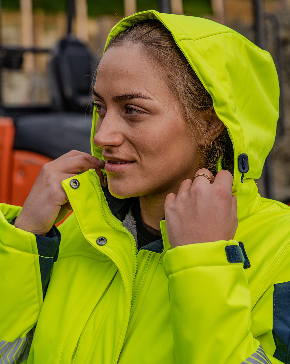 Cahill Hi-Vis Jacket in Fluoro Orange & Navy | 47948