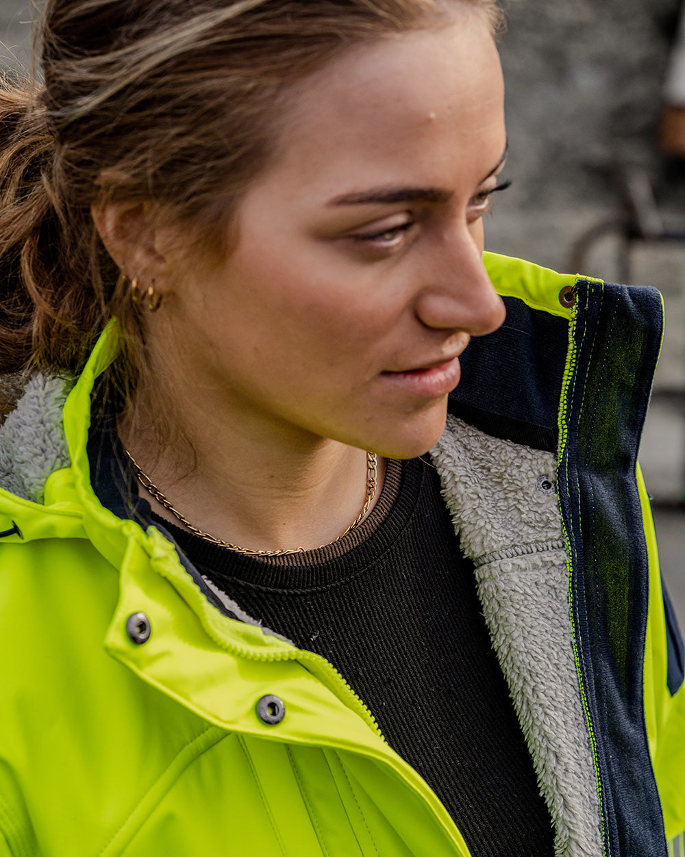 Cahill Hi-Vis Jacket in Fluoro Orange & Navy | 47948