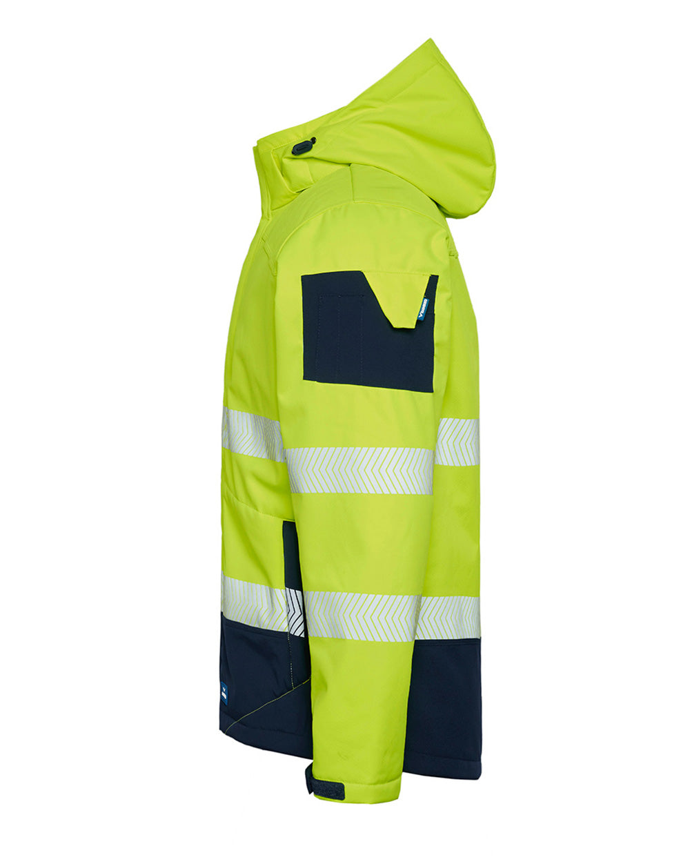 Jones Hi-Vis Softshell Coat in Fluoro Yellow & Navy | 47646