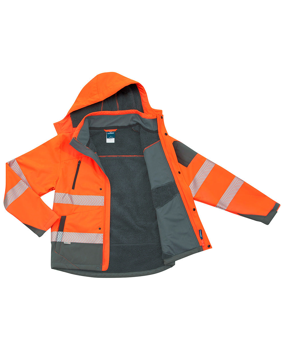 Jones Hi-Vis Softshell Coat in Fluoro Orange & Charcoal | 47645