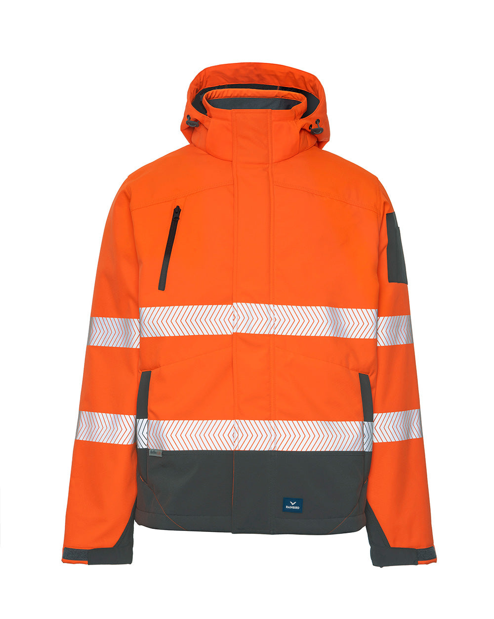 Jones Hi-Vis Softshell Coat in Fluoro Orange & Charcoal | 47645