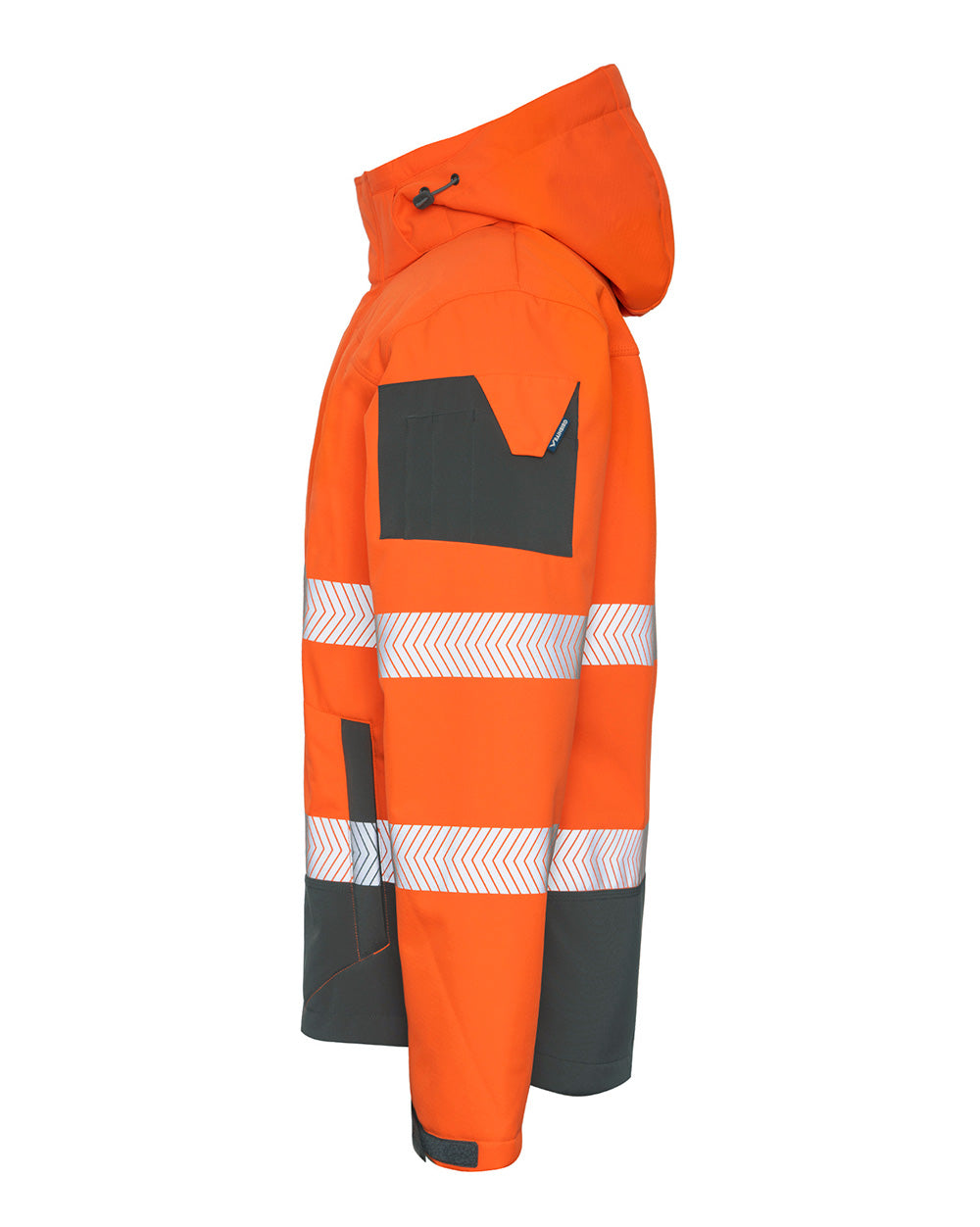Jones Hi-Vis Softshell Coat in Fluoro Orange & Charcoal | 47645