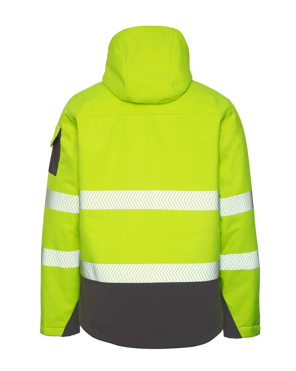 Jones Hi-Vis Softshell Coat in Fluoro Yellow & Charcoal | 47647